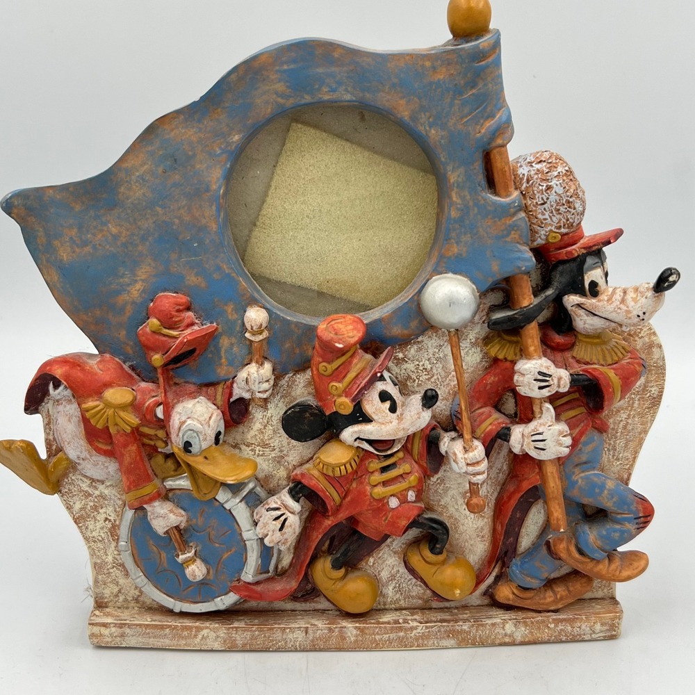 Charpente Disney Marching Band‎ Picture Frame Mickey Donald Goofy Resin Vintage